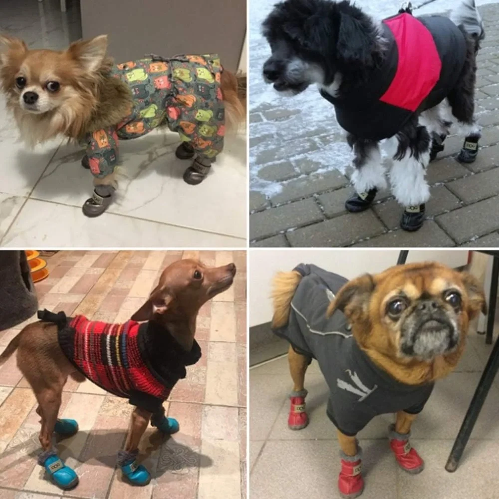 Winter Pet Shoes Chihuahua Dog Cat Snow Boots Waterproof Warm Puppy Booties